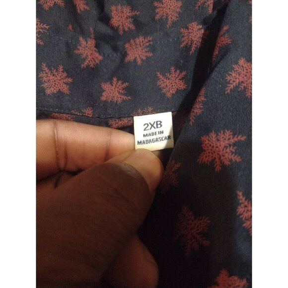 Rowm Big Men’s Blue Red Long Sleeve Casual Floral Shirt Size 2XB New MSRP $59 - Picture 9 of 14